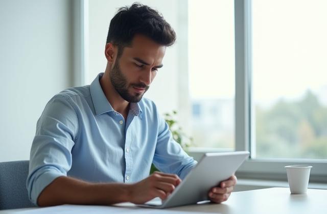 A young professional looking confidently at a financial chart, symbolizing avoiding common investment mistakes in their 30s.